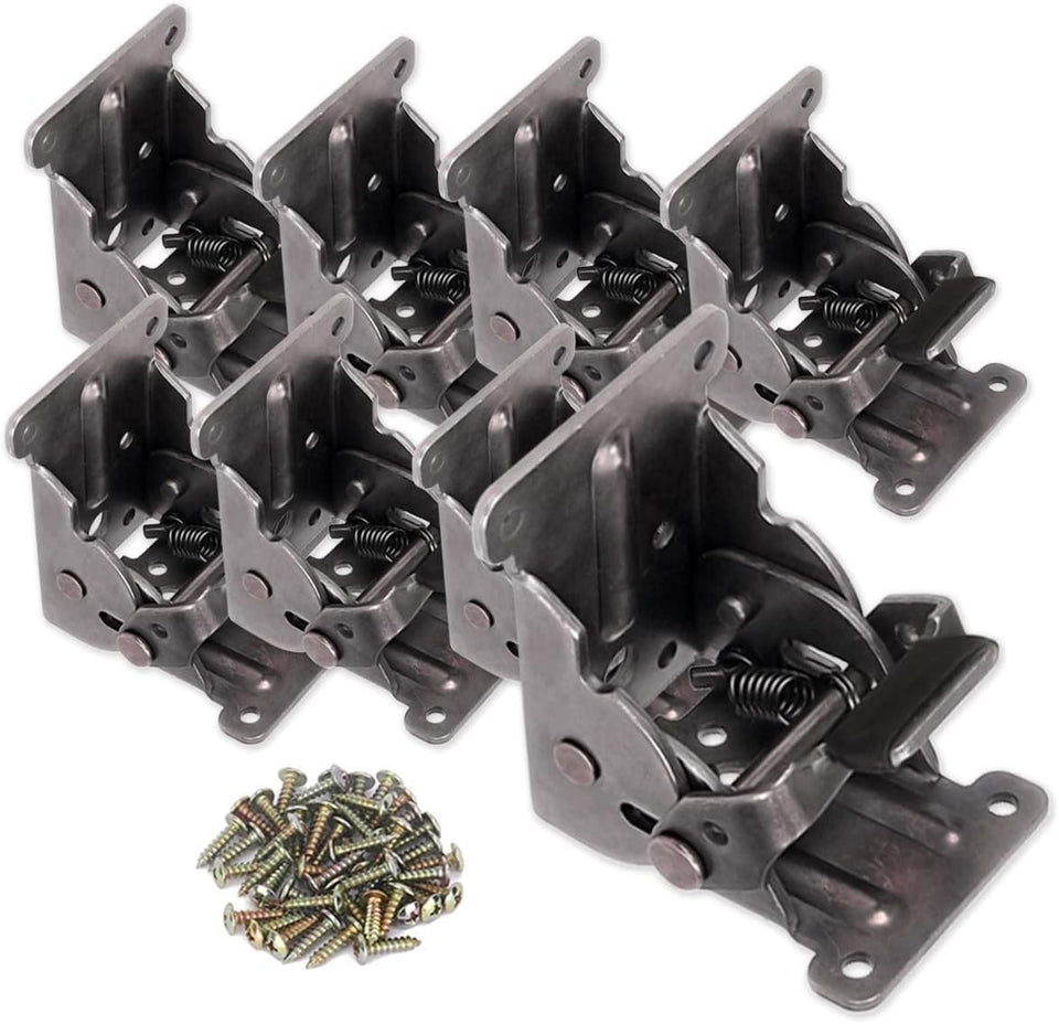 TopDirect locking hinge for folding table brackets in a 90-degree setup.