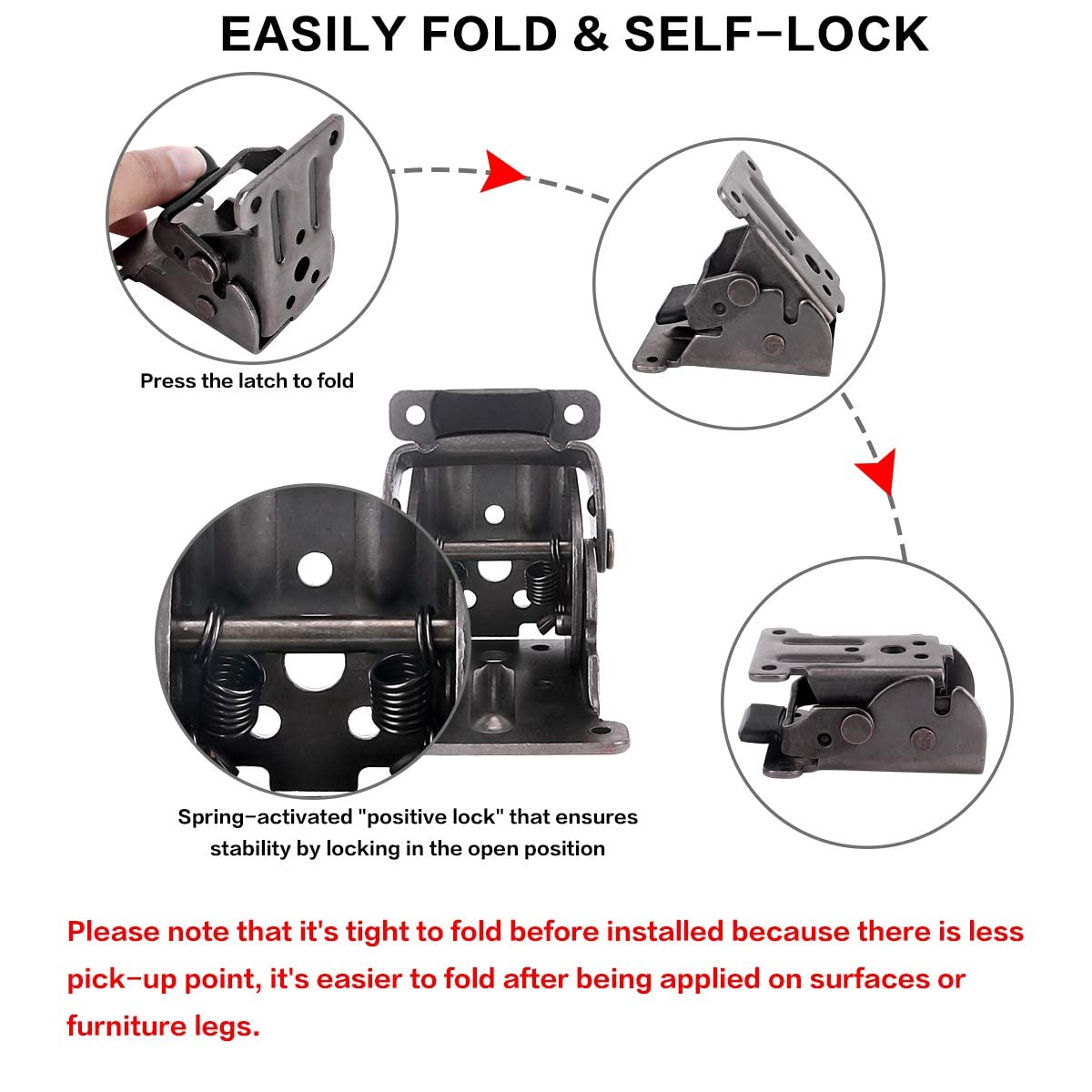 TopDirect rustproof finish protects hinges in workshop and outdoors.