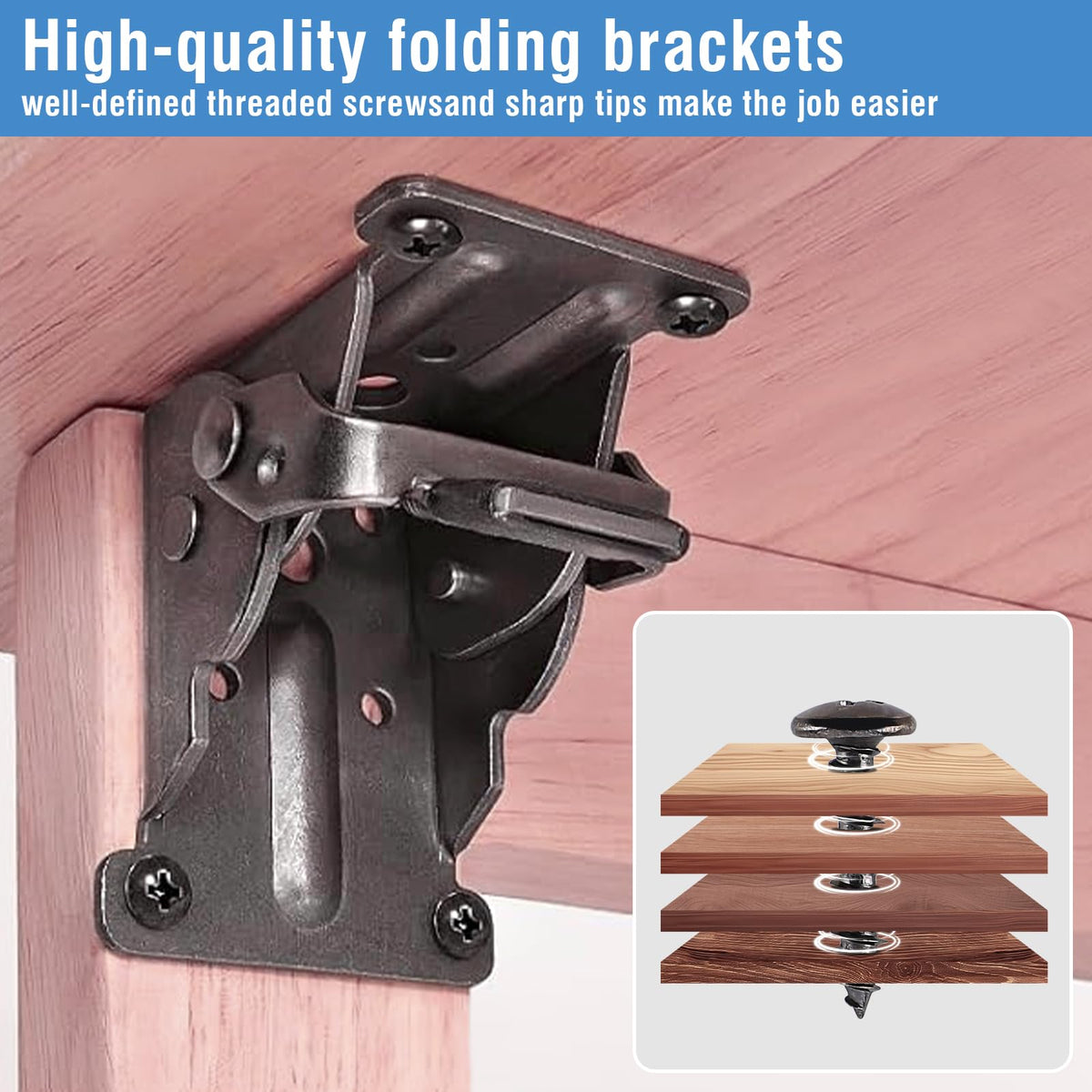TopDirect self-locking hinge with double springs enables quick folding.