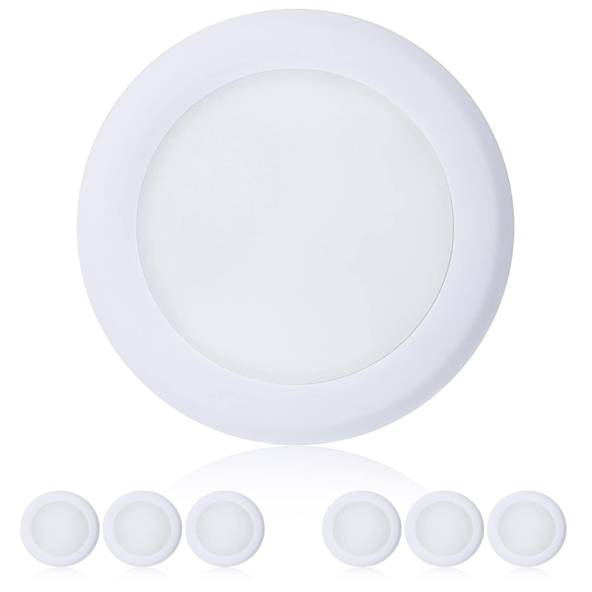 TOPELER 6Pack dimmable LED downlights pack shot for versatile, space-saving ceiling lighting