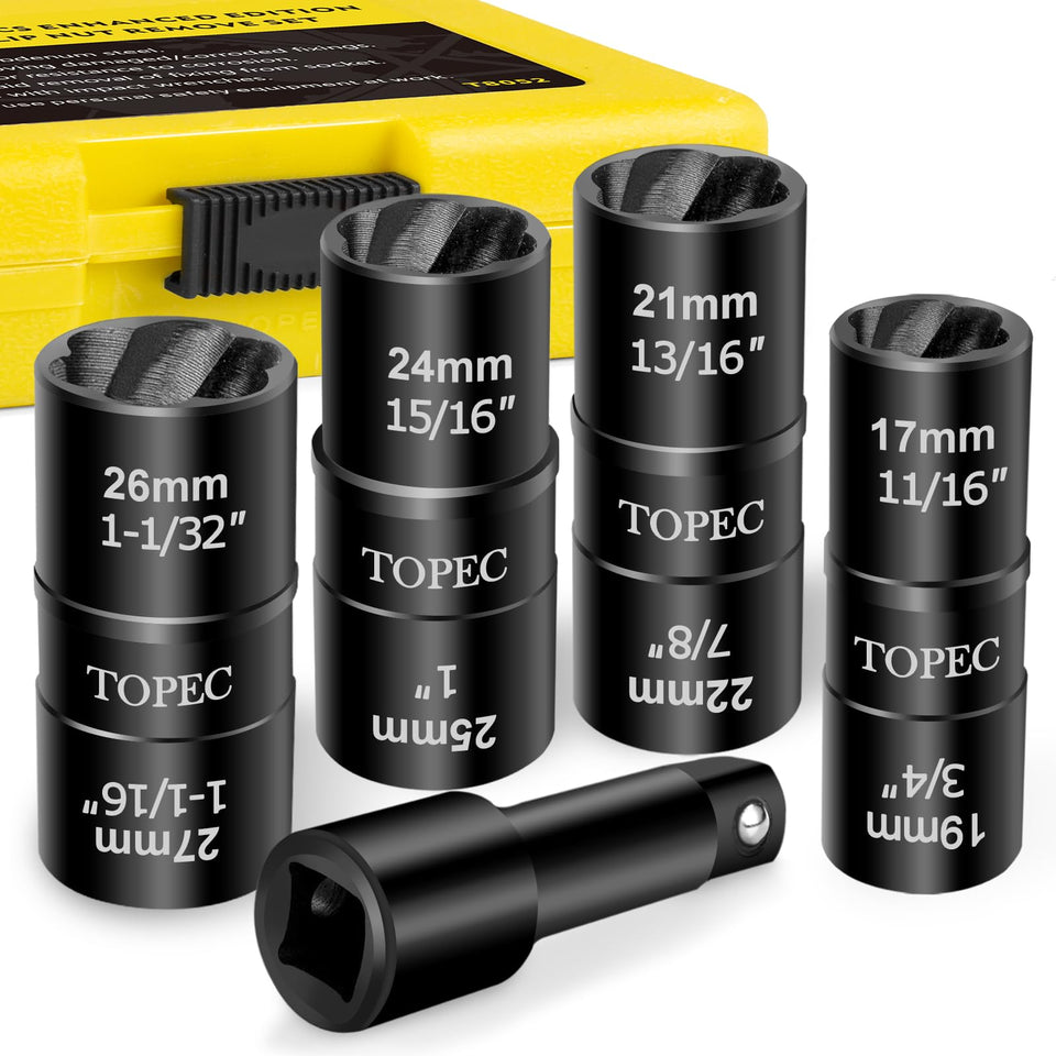 Topec Flip Nut Remover Kit cover shows rugged build for tough bolts