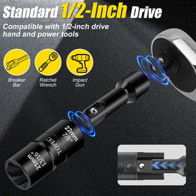 Topec Flip Nut Remover Kit on lug nut demonstrates damaged bolt extraction