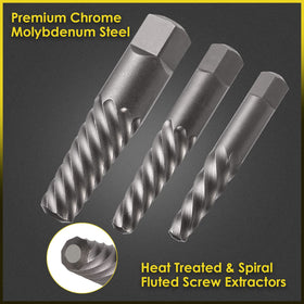 Topec chrome-molybdenum steel extractors built for tough bolts and rusted screws.