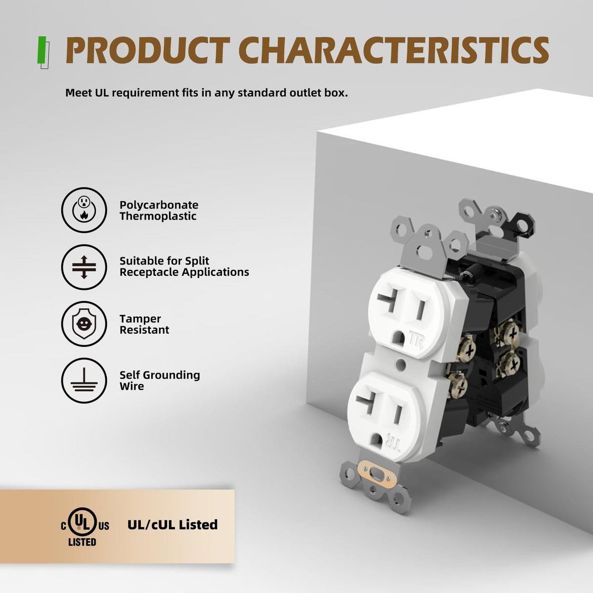 TOPELER 20A outlet side wiring terminal for quick installation