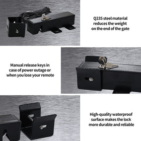 TOPENS ET24 lock mechanism engaged prevents gate movement during operation.