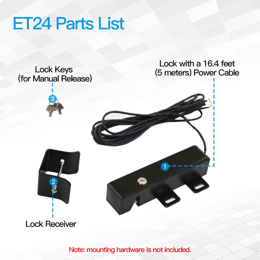 TOPENS ET24 robust metal body reinforces gate strength and stability.