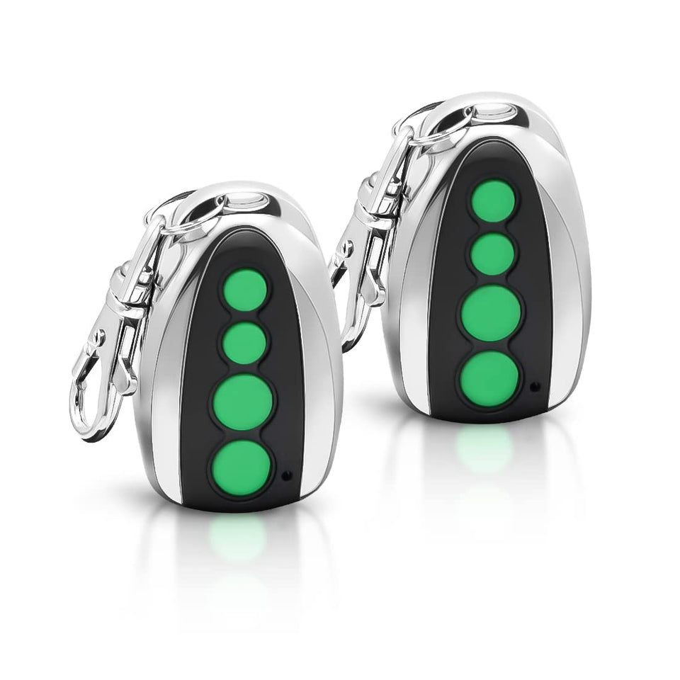 Topens M12 remote transmitter front view with four buttons for quick gate access