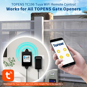 TOPENS TC196 app control dashboard for gate management from device