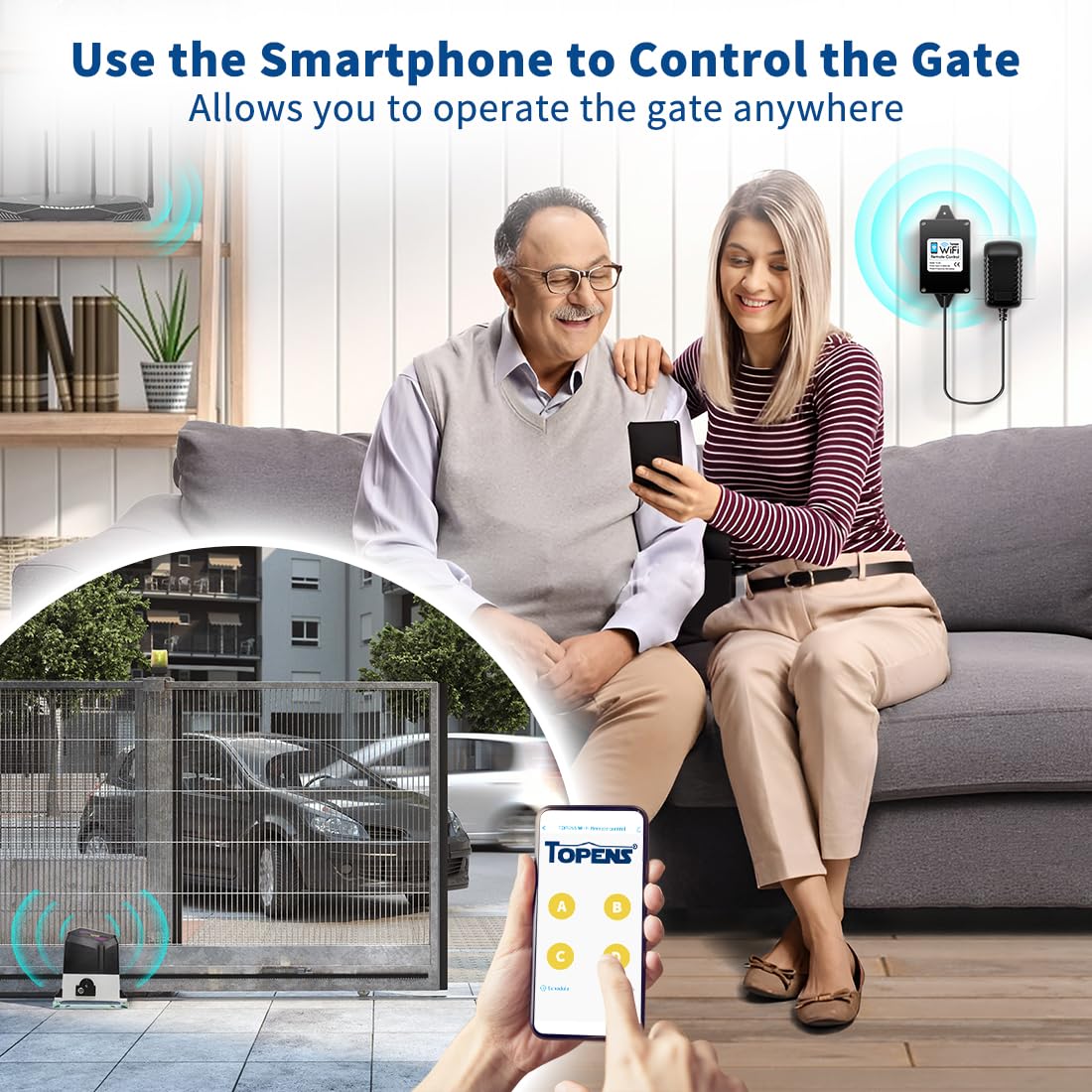 TOPENS TC196 smartphone gate control for on-the-go access