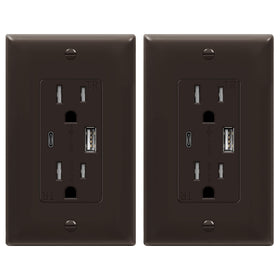 TOPGREENER 2-Port USB Outlet front view for convenient charging in any room.