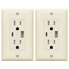 TOPGREENER 2-port USB outlet front view enabling simultaneous device charging