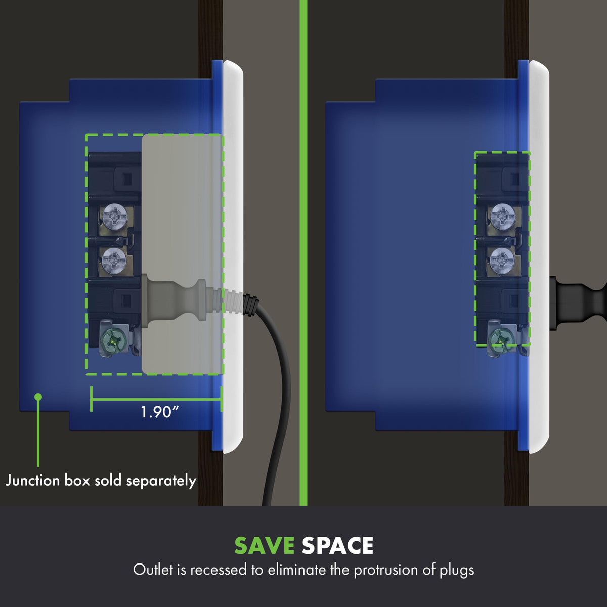 TOPGREENER AV-ready outlet supports media centers behind screens