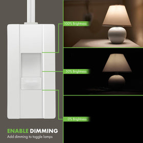 TopGreener dimmer with 6 ft cord for flexible lamp placement