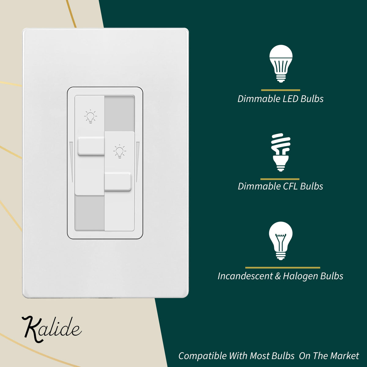 TOPGREENER dimmer controls close-up demonstrating smooth flicker-free dimming
