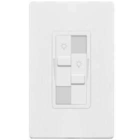 TOPGREENER dual-load dimmer front view with two independent sliders for lights