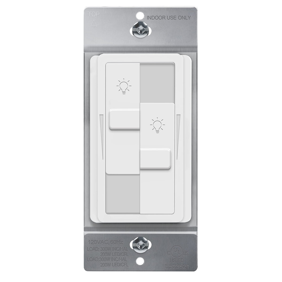 TOPGREENER Kalide dual-load dimmer with two sliders for independent two-zone lighting control