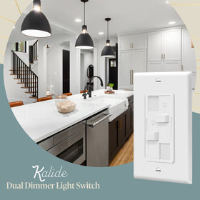 Kalide wall switch showing the off-click position for quick, reliable dimming