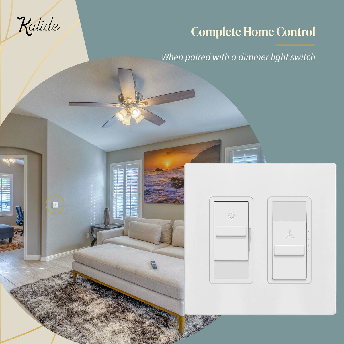 Kalide switch packaging with quick-install hardware included.