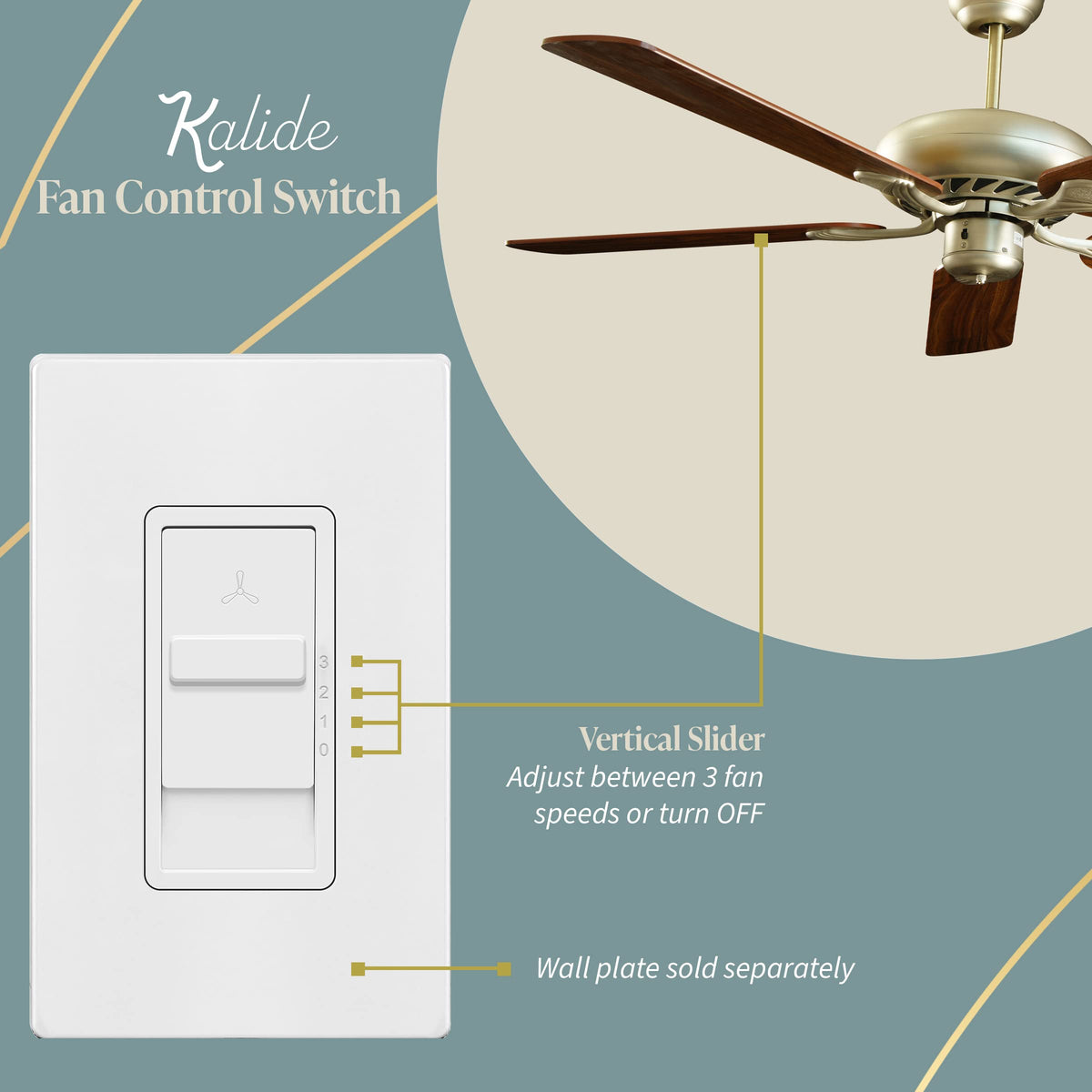 Close-up of Kalide switch slider demonstrating smooth speed adjustment.
