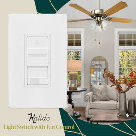 TOPGREENER Kalide slider close-up with three-speed fan control.