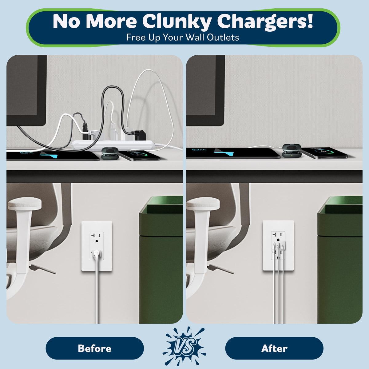 TOPGREENER screwless wall plate installed for a clean, easy-to-clean surface