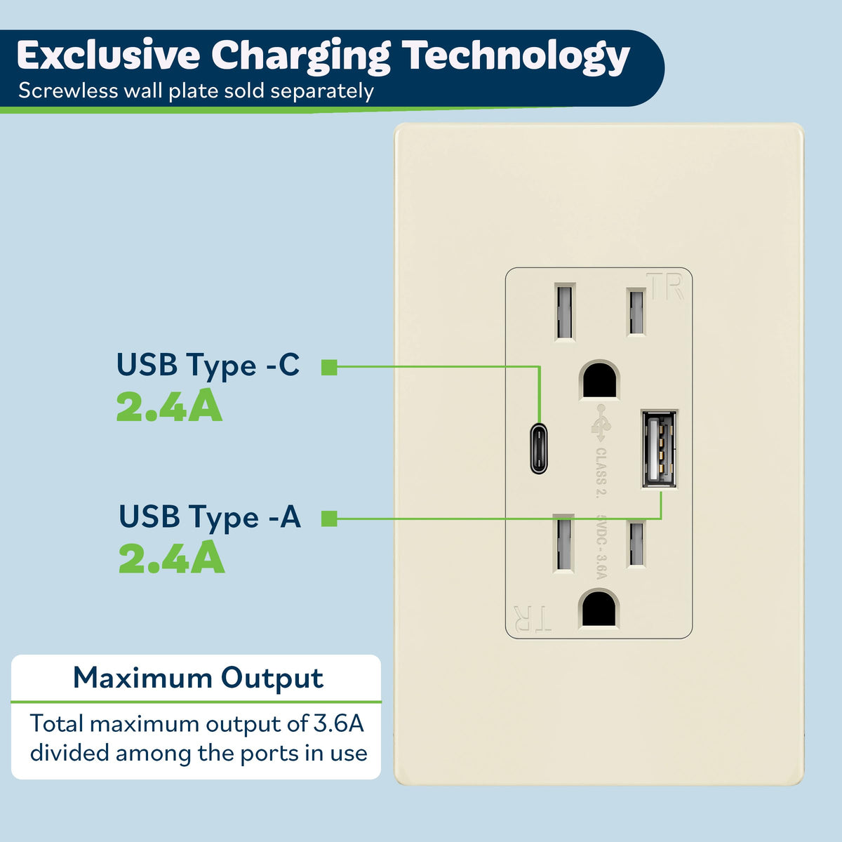 TOPGREENER Tamper-resistant outlet ensures safe family use