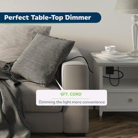TOPGREENER TGTTDL300-BK dimmer 6-foot cord enables flexible lamp placement