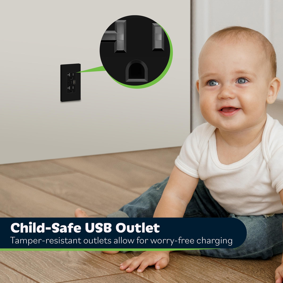 Topgreener TU22042AC2-BKSID 20A duplex receptacle supports high-power devices