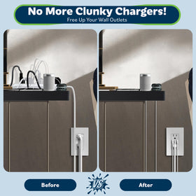 TOPGREENER tamper-resistant USB outlet with decorative white wall plate