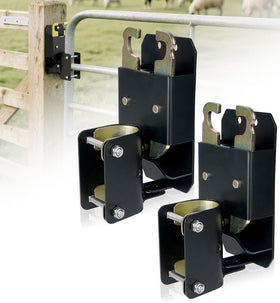 Toplamper 2Way Gate Latch on a gate, enabling secure livestock access.