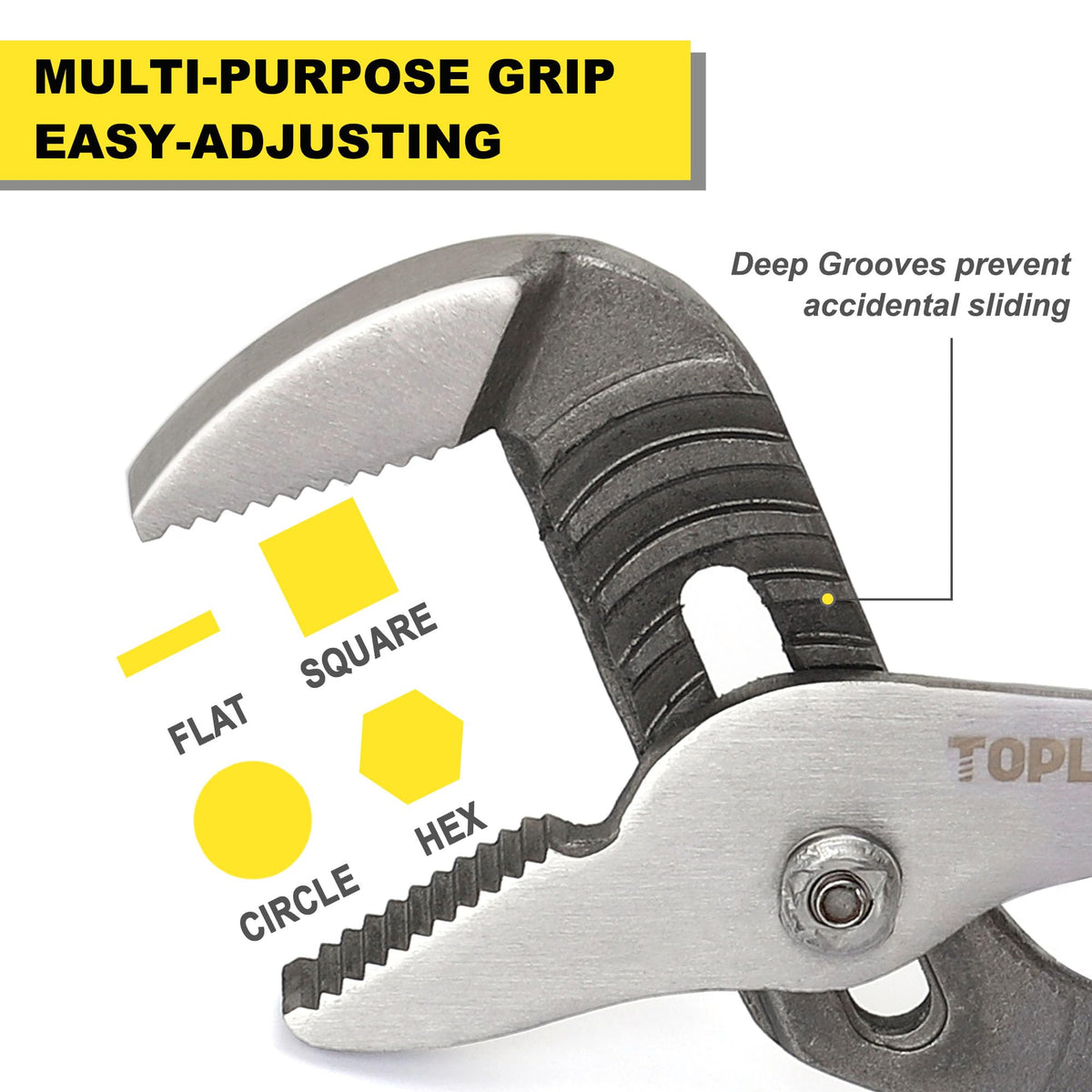 Topline 8-inch plier with dipped handle for controlled tightening tasks