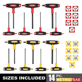 Topline long-arm hex keys reach tight spaces with leverage