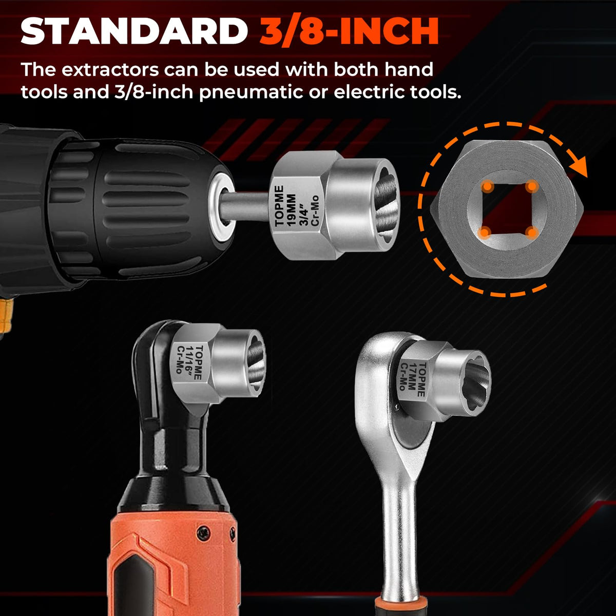 Includes 11 mm and 17 mm sizes for hard-to-find cases.