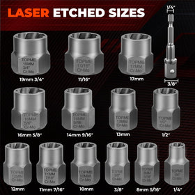 CR-MO steel extractors collection for tough bolts.
