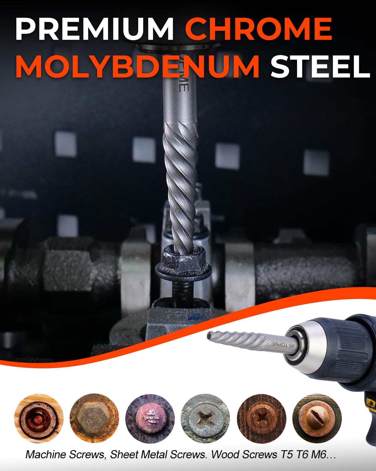 TopMe spiral screw extractors remove damaged screws cleanly and efficiently.