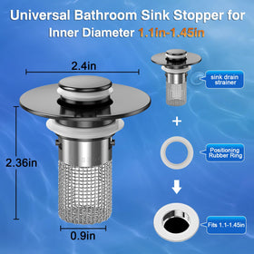 TopmeiUP pop-up drain strainer shown in use for easy drain control