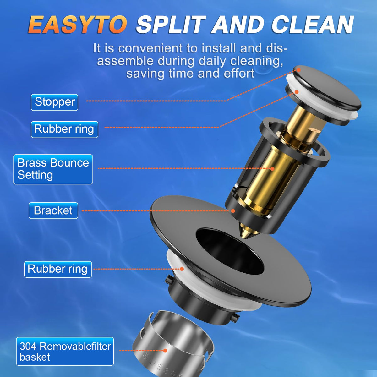 TopmeiUP removable stainless steel basket for quick cleaning and filtration