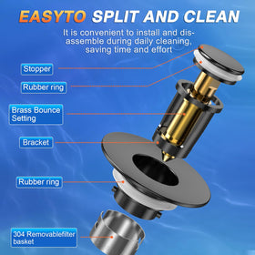 TopmeiUP removable stainless steel basket for quick cleaning and filtration