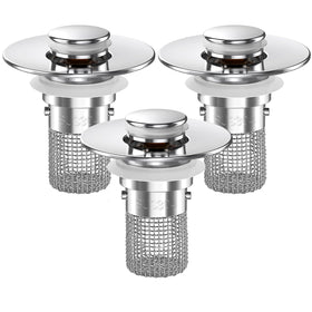 TopmeiUP sink stopper with pop-up design for easy drain control.