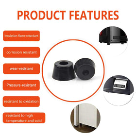 TopPerfekt round rubber feet with embedded ring highlighting durability and long-lasting protection