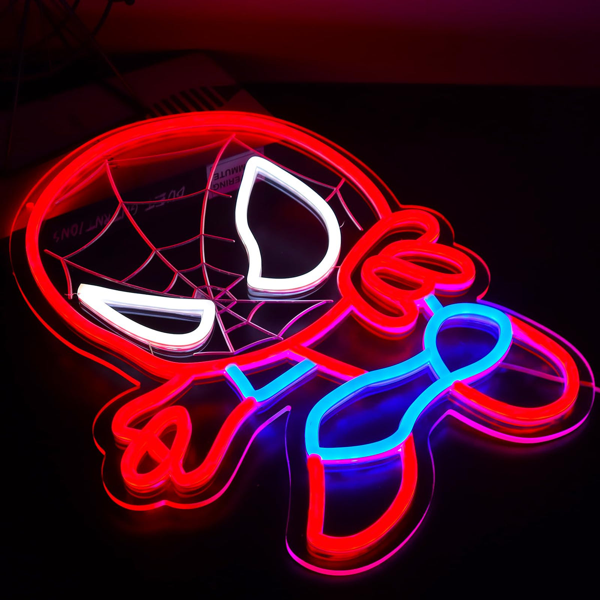 TOPQUALI Anime-inspired spider sign adds focal point to kids' room.