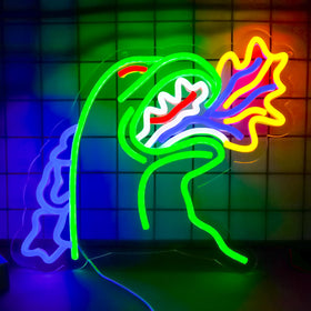 TOPQUALI Monster neon dinosaur wall sign, USB powered for vibrant bedroom decor.