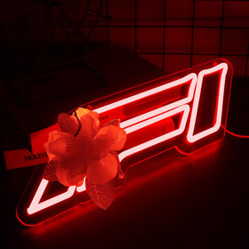 TOPQUALI Racing Neon Sign dimmed to create cozy ambiance
