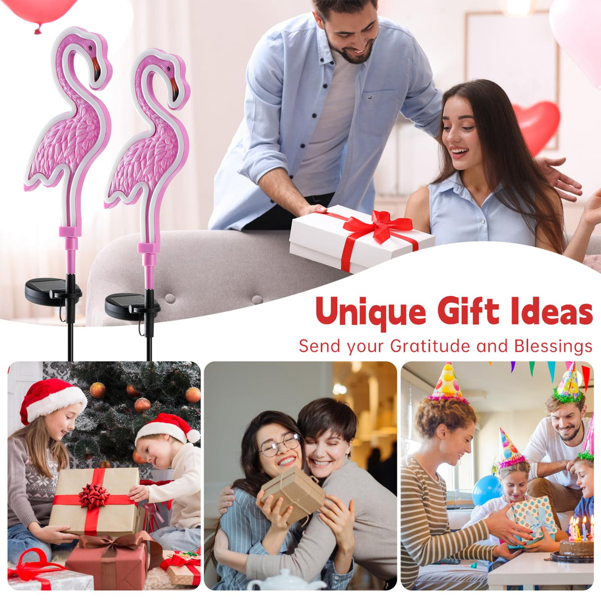TopRuifeng Flamingo solar light 2-pack gift option for mom