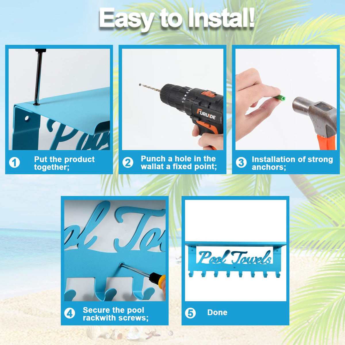 Topspeeder blue pool rack makes a practical wedding or housewarming gift.