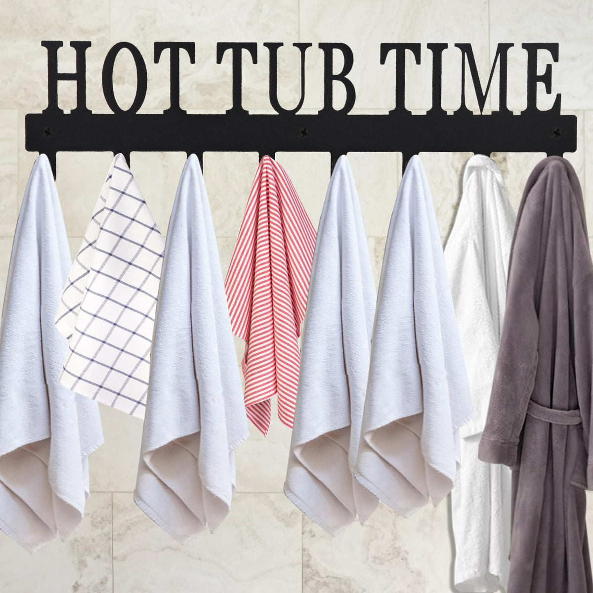 Topspeeder outdoor towel rack withstands sun and weather for poolside organization