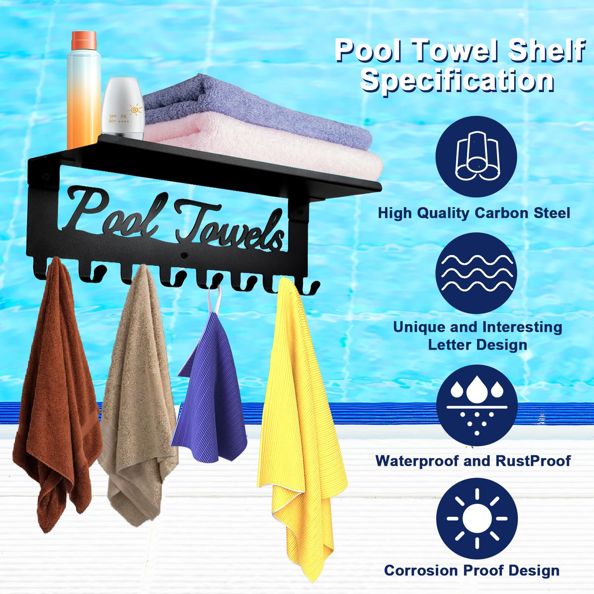 Topspeeder towel rack with top shelf and bottom towel storage.
