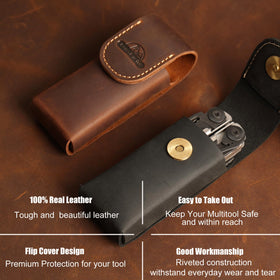 Topstache Crazy Horse leather stitching and durable back design