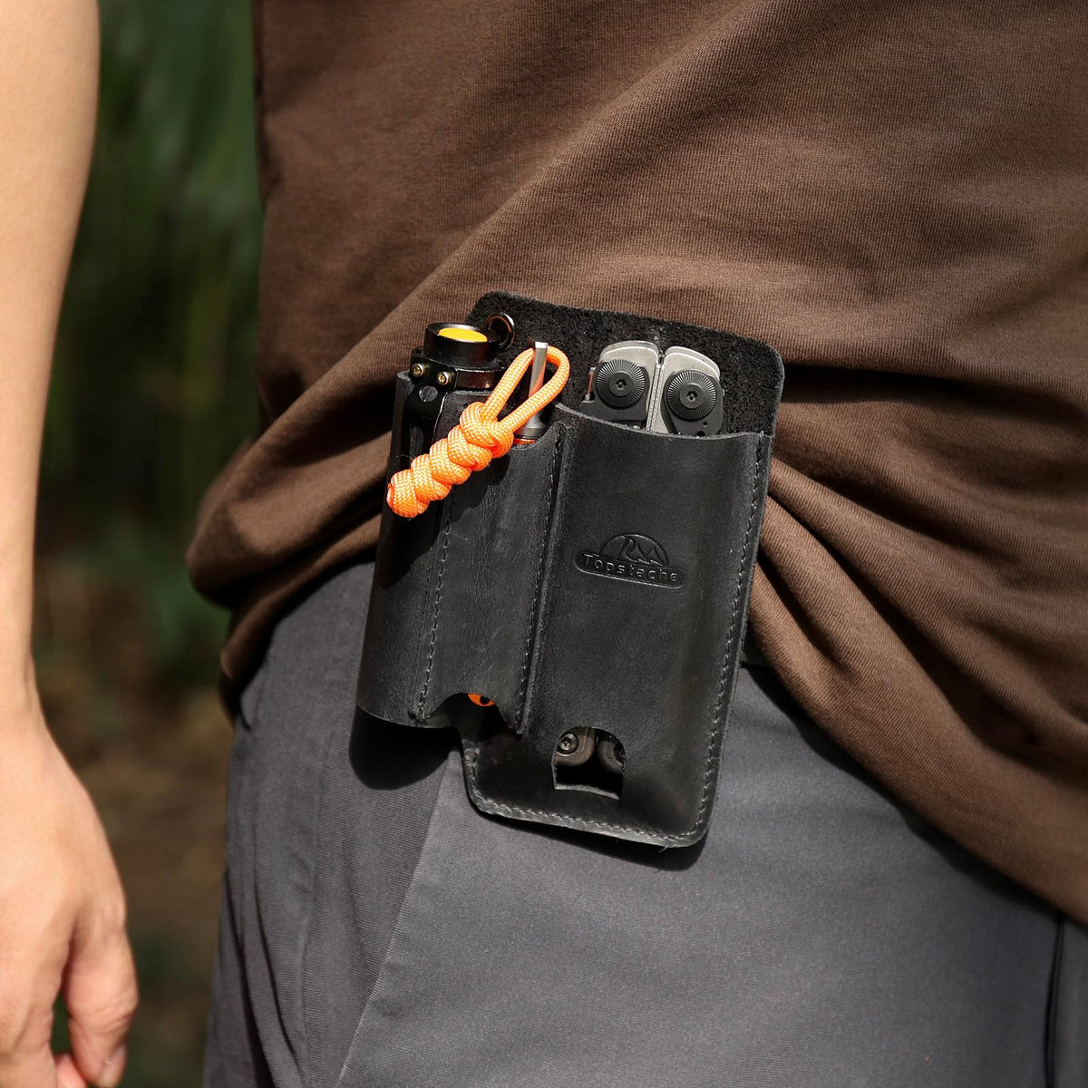 Topstache crazy horse leather pouch adds durability and style for daily carry.