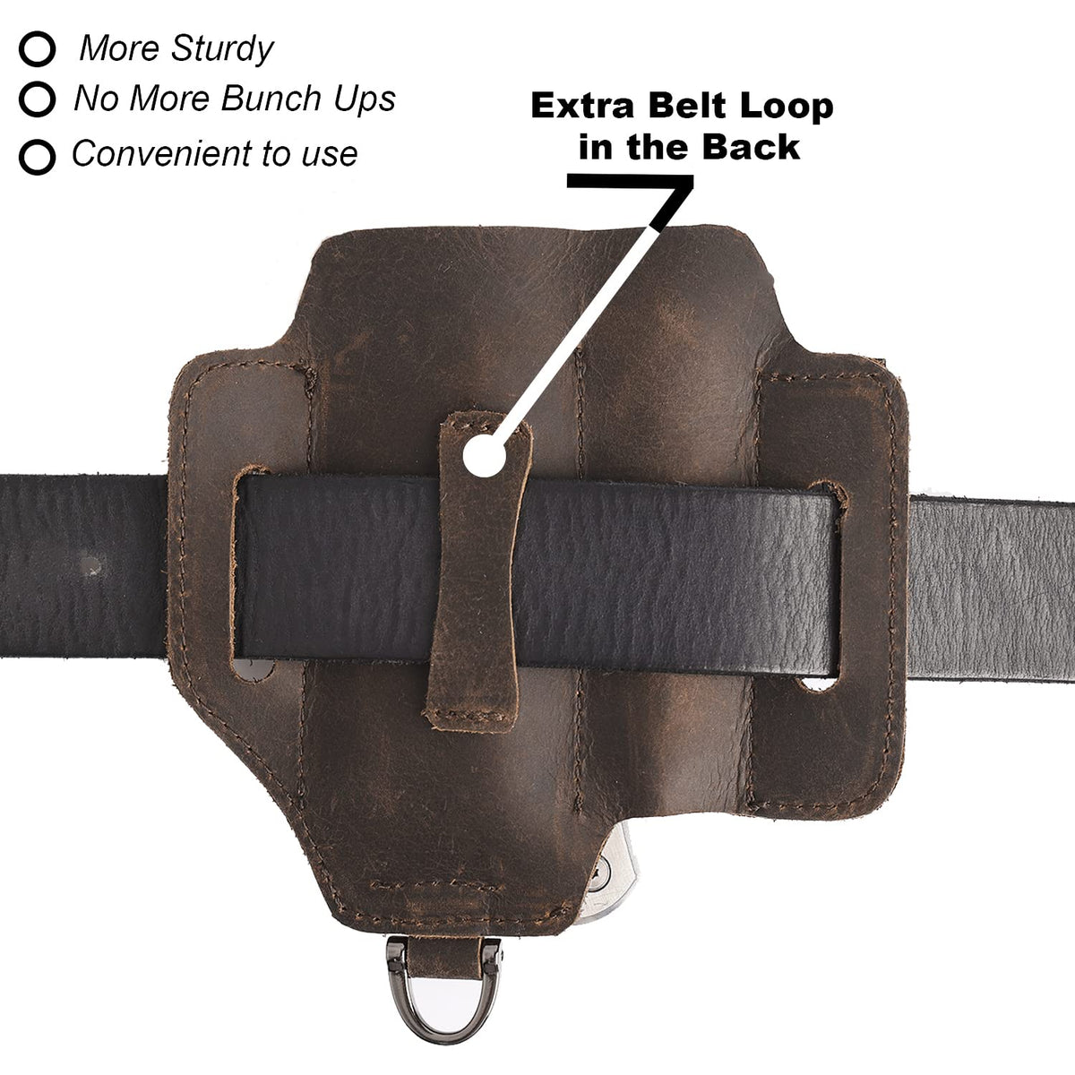 Topstache crazy horse leather texture close-up highlighting premium finish